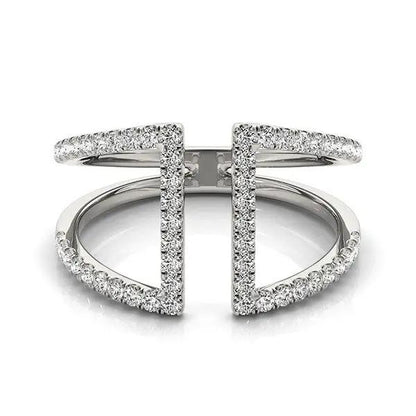 14k white gold open dual-band ring with 1/2 cttw pavé diamonds by Bids.com on Tampa Home & Garden Store