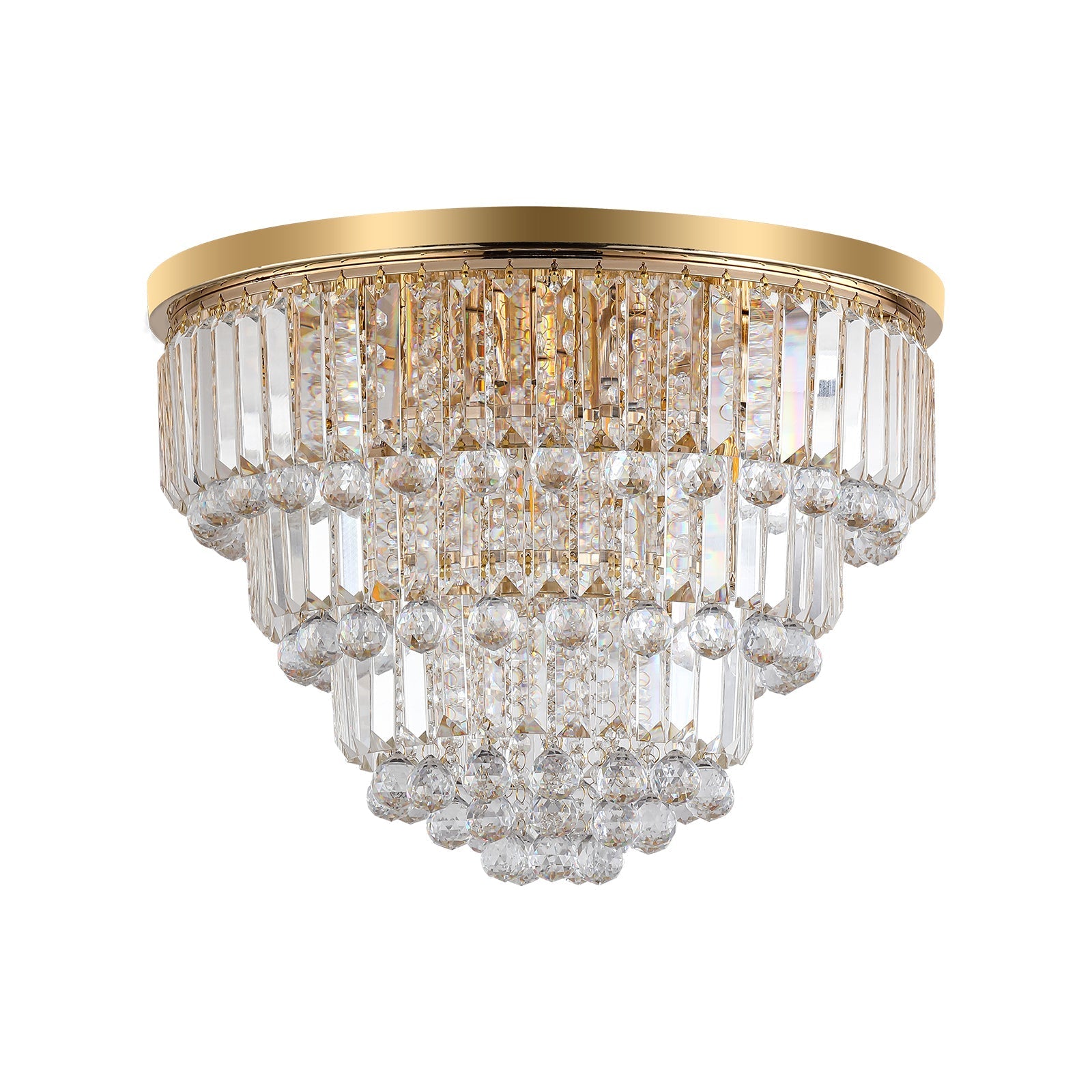 Gold luxury modern crystal ceiling chandelier with cascading prisms by HouseOfZazla on Tampa Home & Garden Store