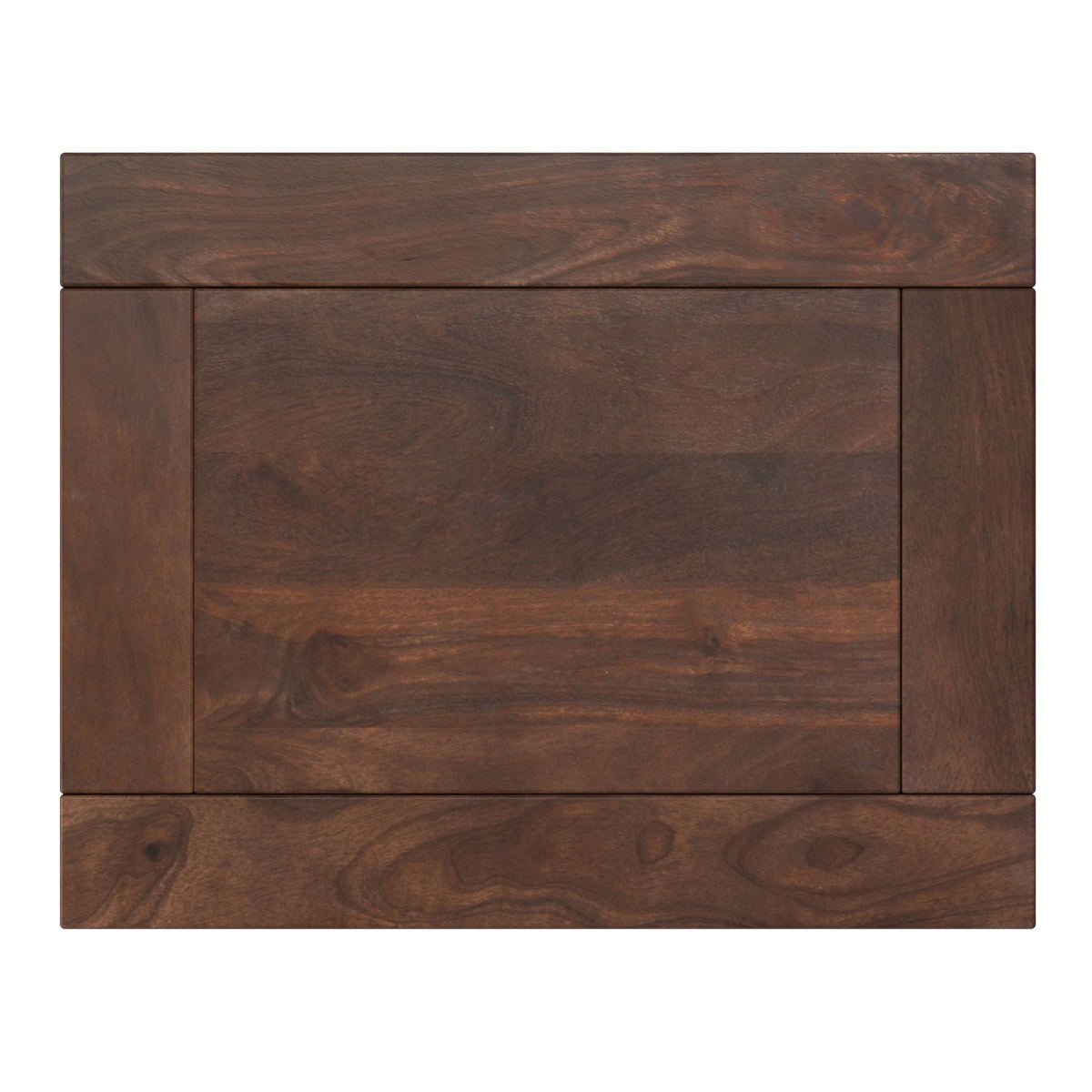 Walnut brown C-side table top with rich wood grain and panel seams on Tampa Home & Garden Store