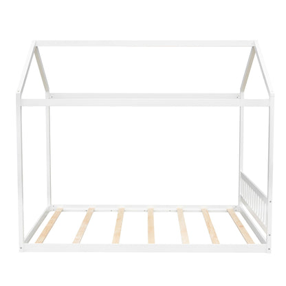 White wooden canopy bed frame with headboard by HouseOfZazla on Tampa Home & Garden Store