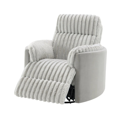 Corduroy Glider Recliner With Swivel in Gray Fabric on Tampa Home & Garden Store