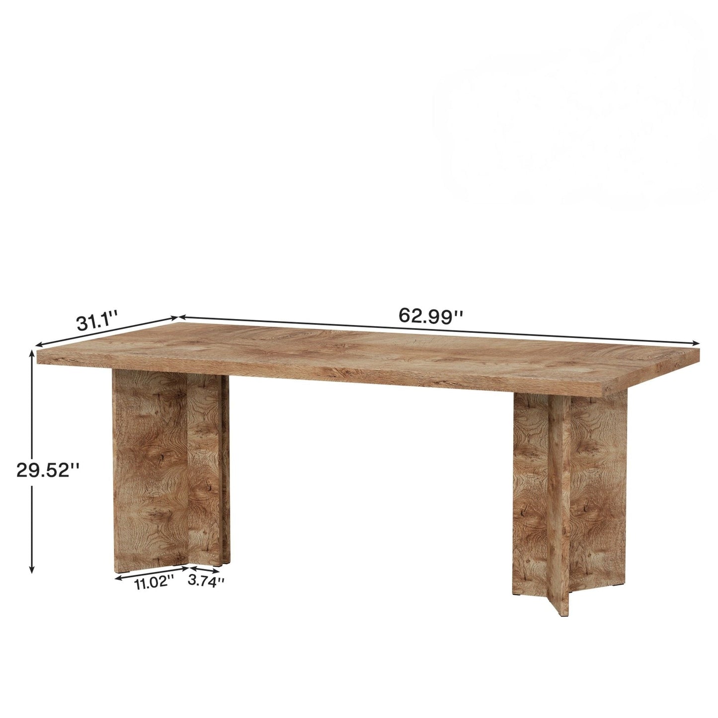 Dining table for 4–6 with thick wood top and sturdy block legs by HouseOfZazla on Tampa Home & Garden Store