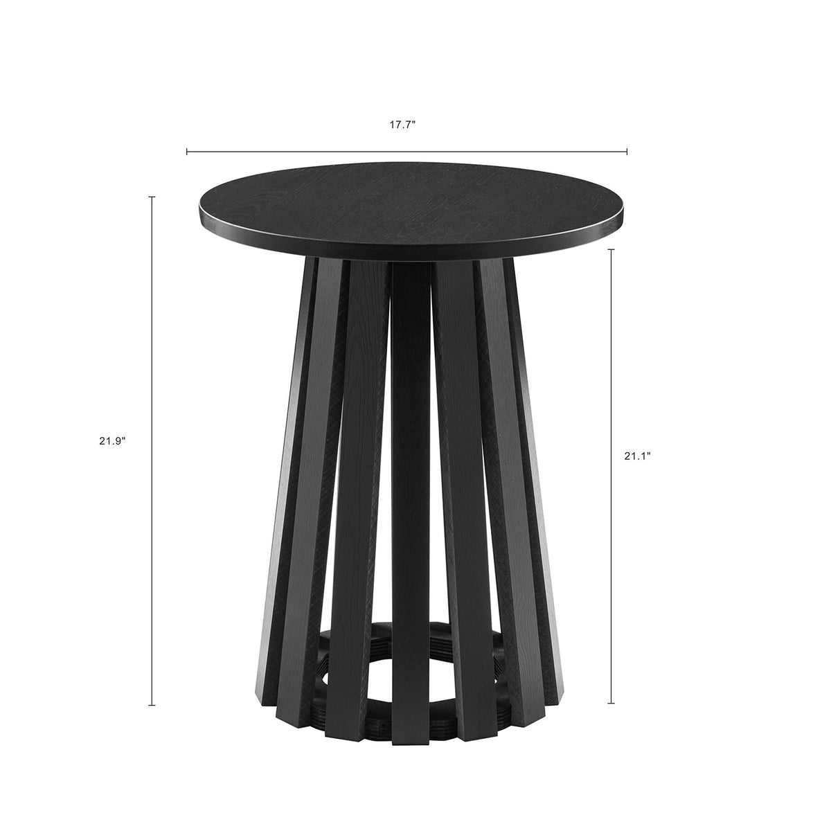 Layla End Table by HouseOfZazla, round black wood-grain top with a multi-leg pedestal base on Tampa Home & Garden Store