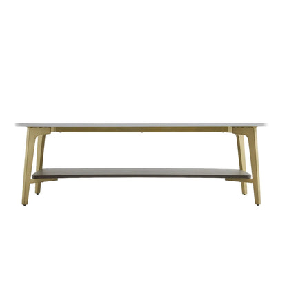 Coffee Table for Living Room, Golden White