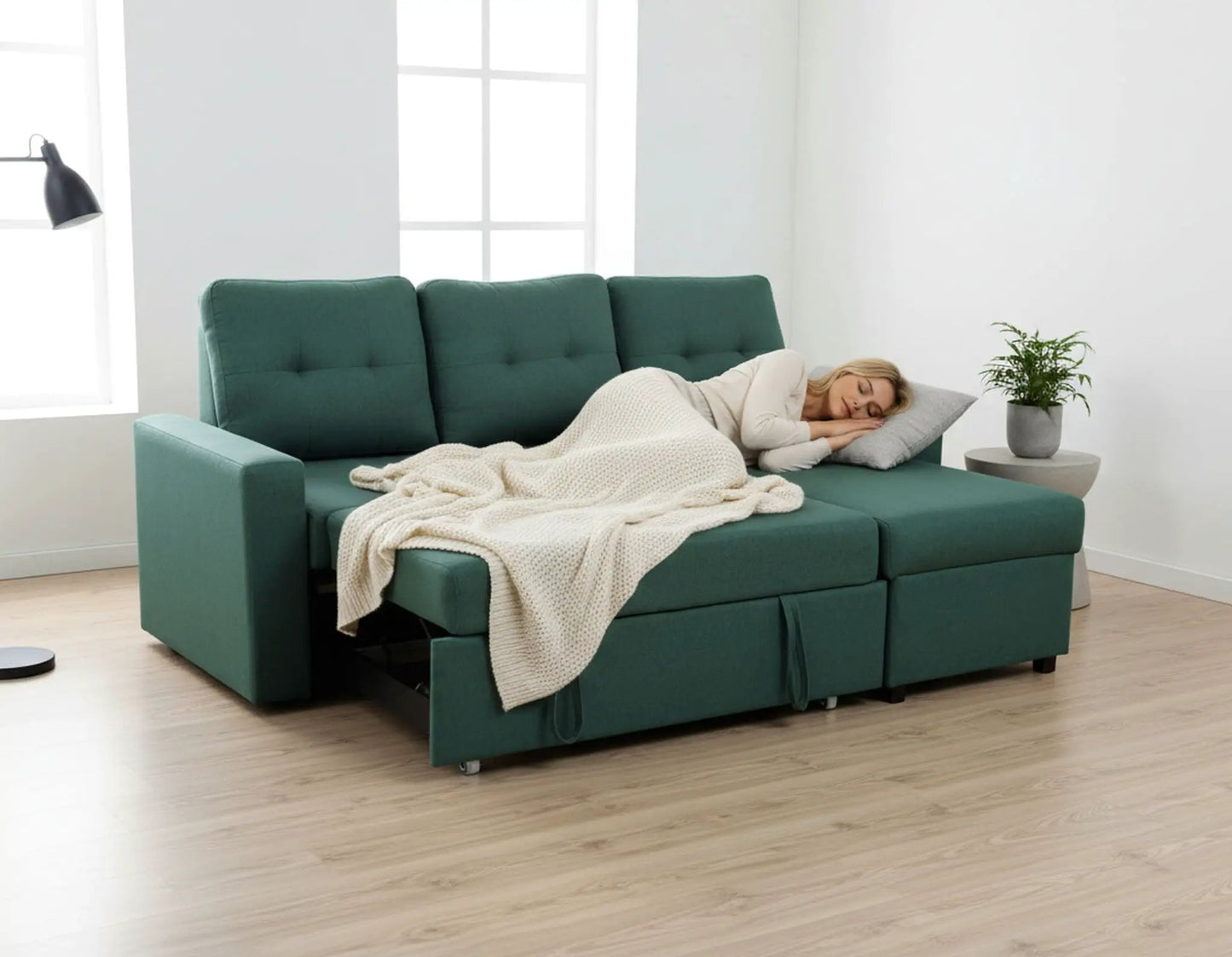 Convertible L Shaped Sectional Sleeper Sofa Bed