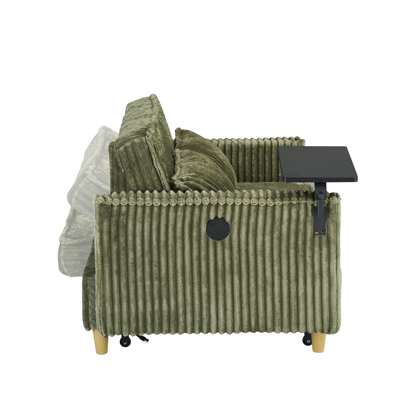 Pull Out Sofa With Movable Table and Usb Ports