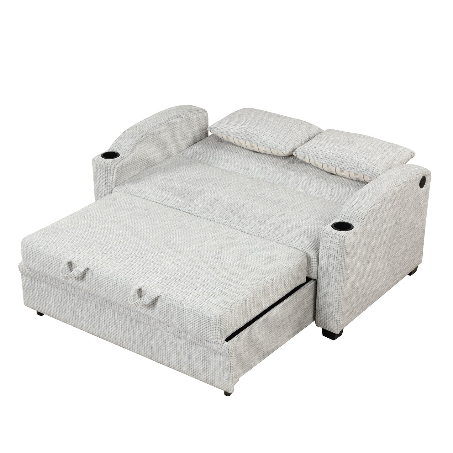 Convertible Sofa With Usb And Adjustable Backrest