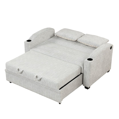 Convertible Sofa With Usb And Adjustable Backrest