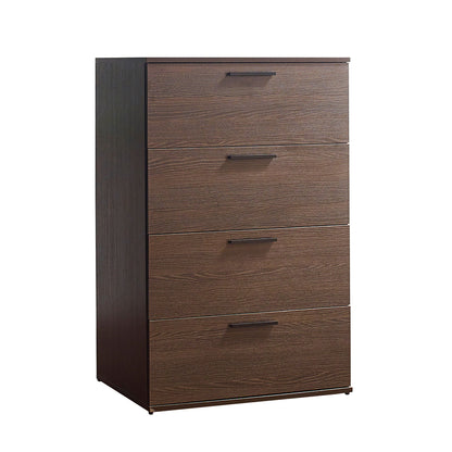 Oliver Farmhouse Jumbo Chest with 4 drawers in dark brown wood with black pulls on Tampa Home & Garden Store