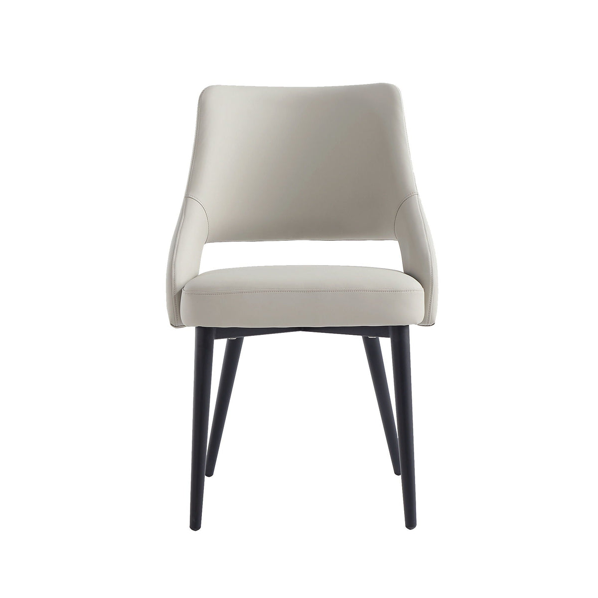 Tremont Dining Chair cream faux-leather upholstery with black steel legs by HouseOfZazla on Tampa Home & Garden Store