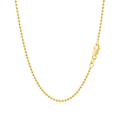 14k yellow gold bead chain necklace 1.5mm with lobster clasp on Tampa Home & Garden Store
