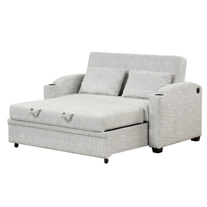 Convertible Sofa With Usb And Adjustable Backrest