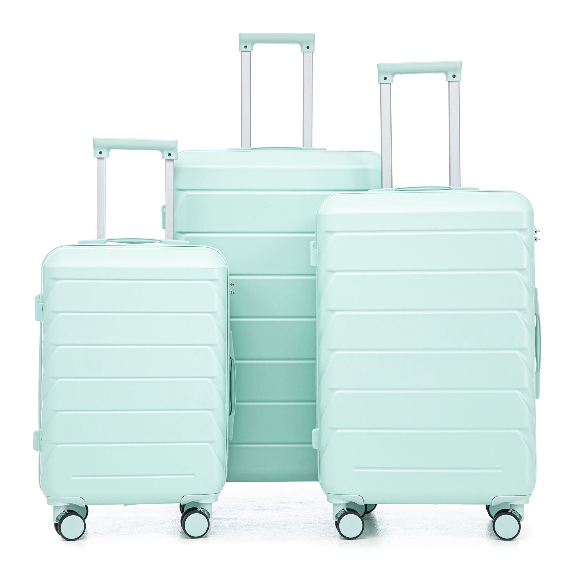 3-piece mint green spinner luggage set (20/24/28 in) with spinner wheels HouseOfZazla on Tampa Home & Garden Store