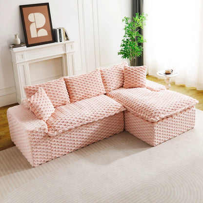 Modular Sofa, Convertible Twin Seat with Chaise
