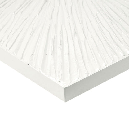 Wall art Luminous Burst dimensional resin piece in white gloss with ridges HouseOfZazla on Tampa Home & Garden Store
