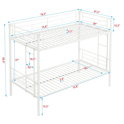 Modern Metal Frame Bunk Bed With Trundle