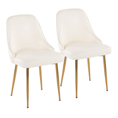 Contemporary glam dining chair set with cushioned white seats, 2 chairs, HouseOfZazla on Tampa Home & Garden Store