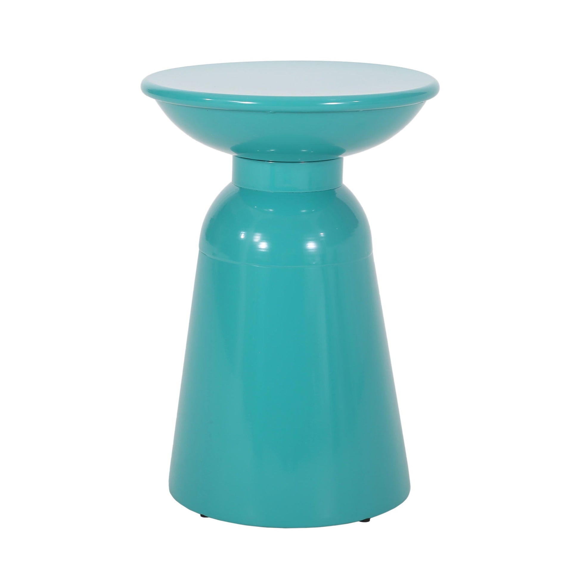 Serenita Outdoor Side Tables turquoise flared bowl top with pedestal base set of 2 on Tampa Home & Garden Store