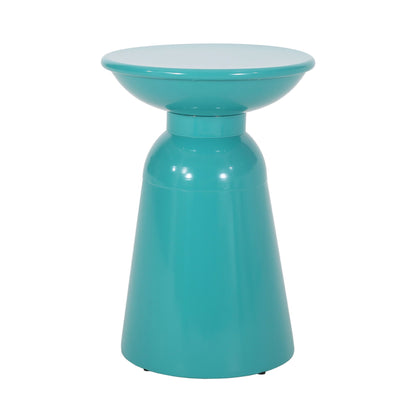Serenita Outdoor Side Tables turquoise flared bowl top with pedestal base set of 2 on Tampa Home & Garden Store
