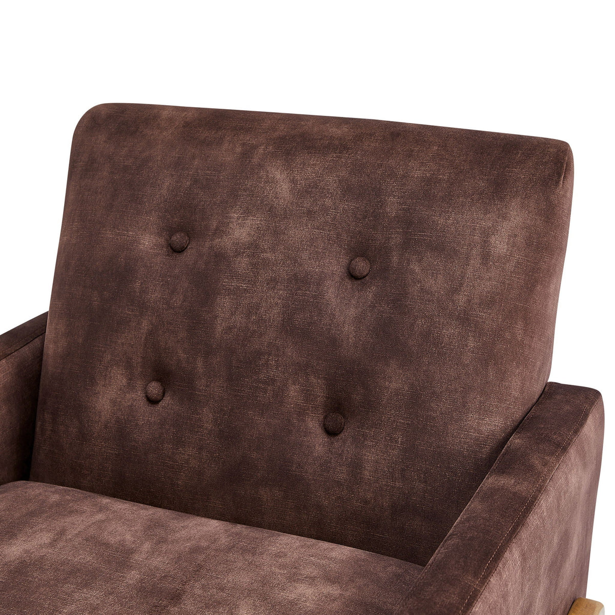 Tufted back accent armchair in dark brown textured upholstery, commercial-grade fabric on Tampa Home & Garden Store
