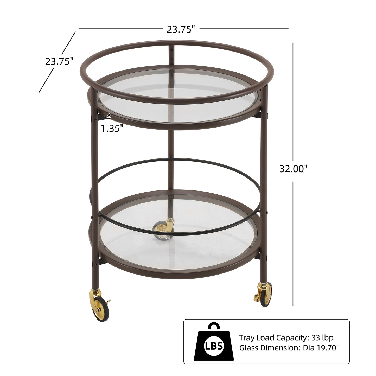 Modern Coffee Round Kitchen Cart For Serving