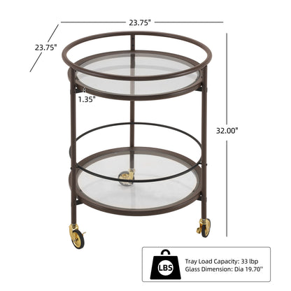 Modern Coffee Round Kitchen Cart For Serving