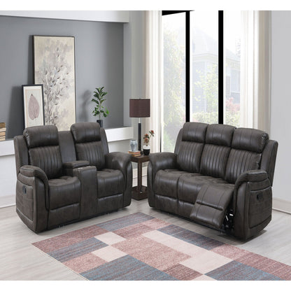 Steban Gray Reclining Sofa With Soft Cushions