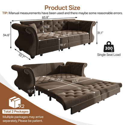 Oversized Chesterfield Sofa and a Pull Out Bed