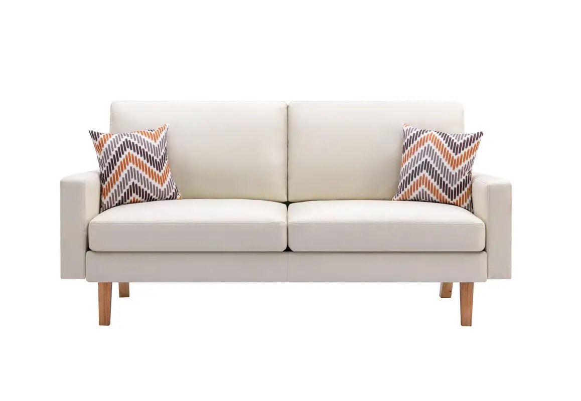 Bahamas Minimalistic Sofa With 2 Throw Pillows