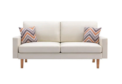 Bahamas Minimalistic Sofa With 2 Throw Pillows
