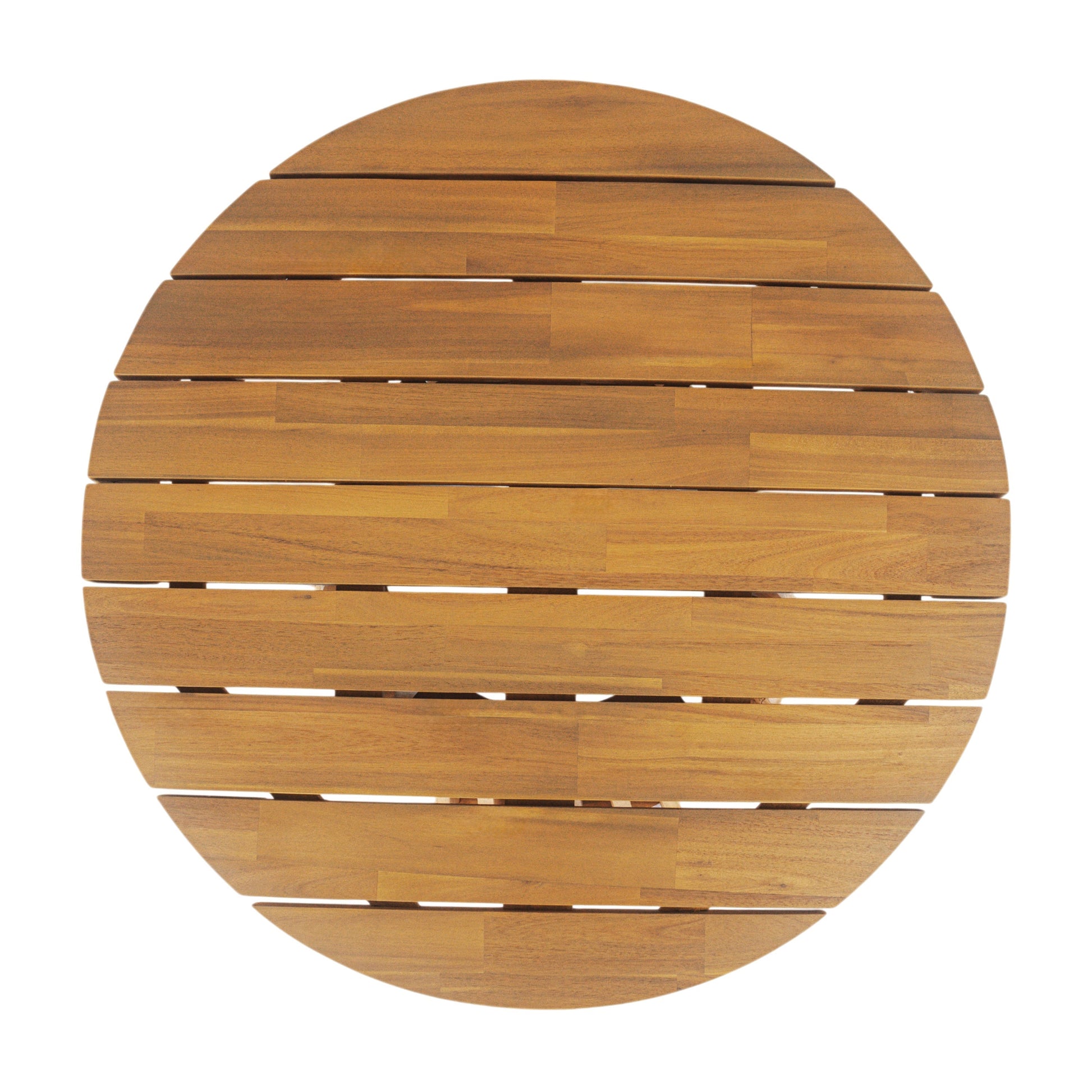 Luxury Acacia Wood Outdoor Daybed Set round slatted panels in natural wood on Tampa Home & Garden Store