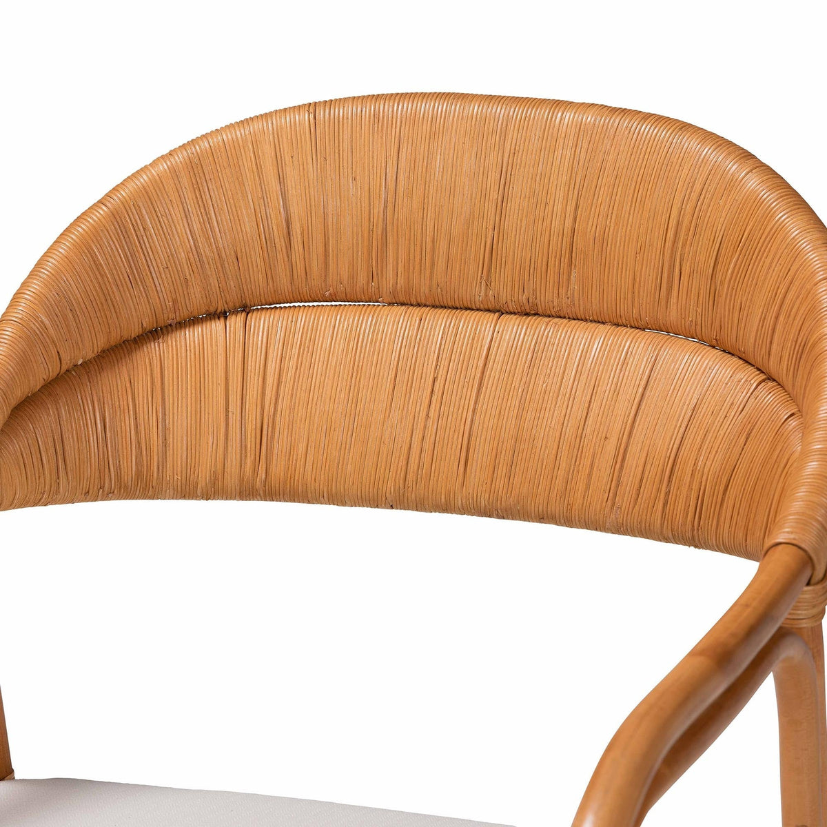 Honey Rattan Accent Chair with woven back and wooden frame HouseOfZazla on Tampa Home & Garden Store