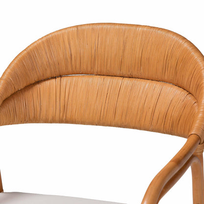 Honey Rattan Accent Chair with woven back and wooden frame HouseOfZazla on Tampa Home & Garden Store