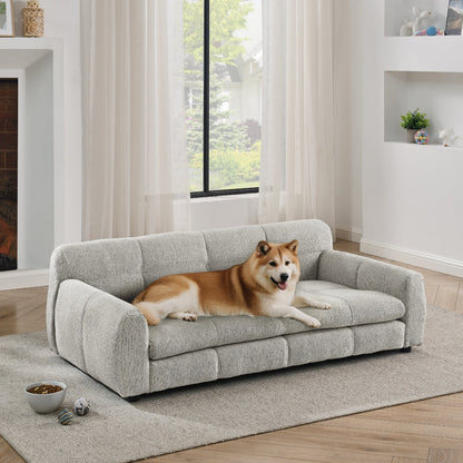 Soft and Comfortable Pet Bed for Big Dogs on a gray sofa with a corgi in a living room on Tampa Home & Garden Store