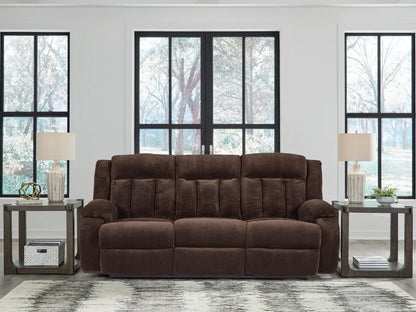Free Wake reclining power sofa in chocolate with side tables and lamps by Unique Piece Furniture on Tampa Home & Garden Store