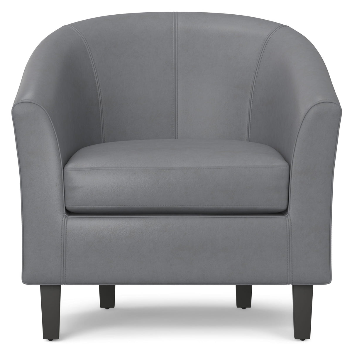 Transitional tub chair gray faux leather with solid legs HouseOfZazla arm chair on Tampa Home & Garden Store