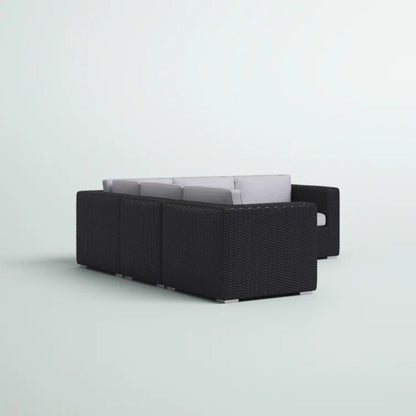 Luxurious wicker patio sectional by HouseOfZazla with Sunbrella cushions in dark weave on Tampa Home & Garden Store
