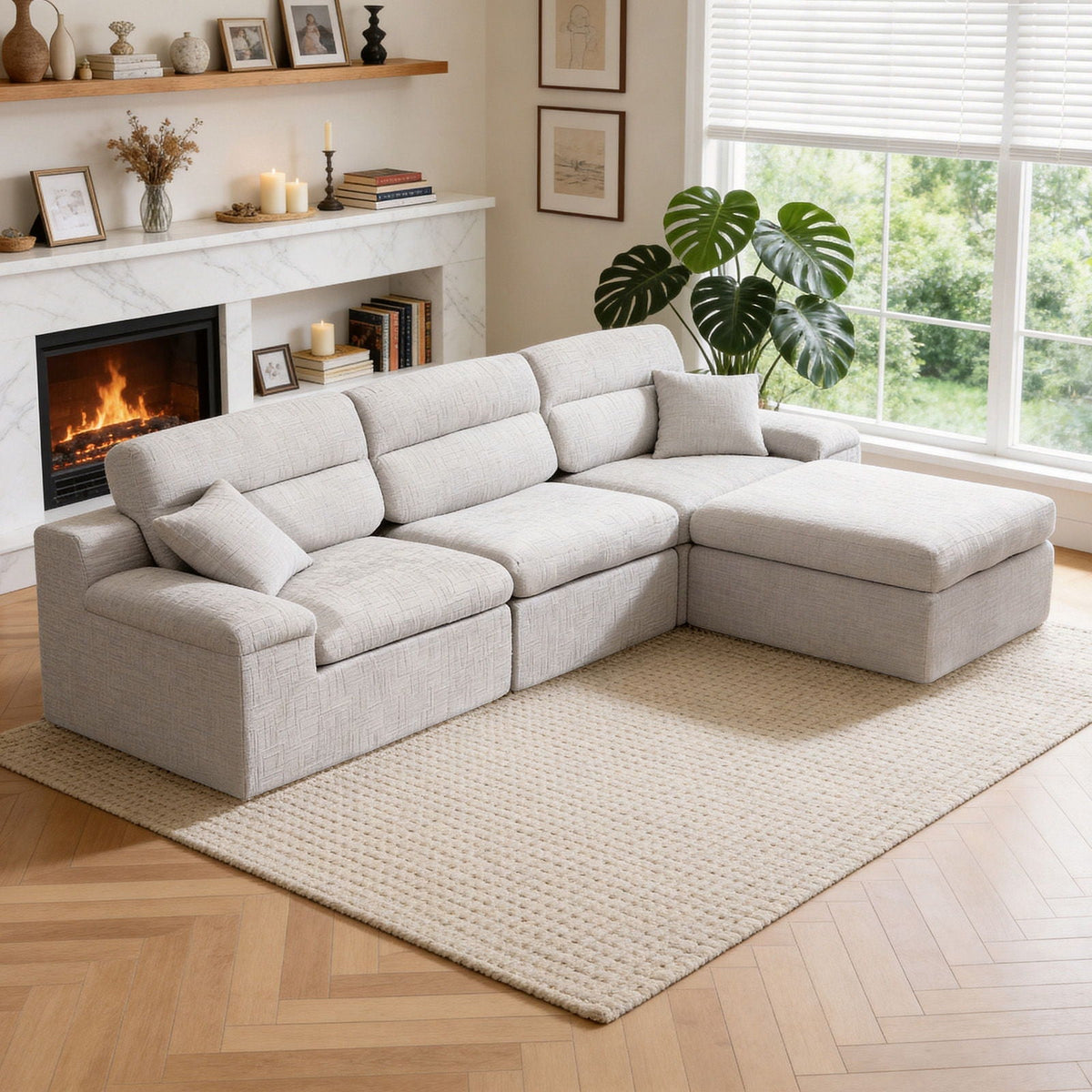 Premium Corner Chaise Sofa With High Backrest