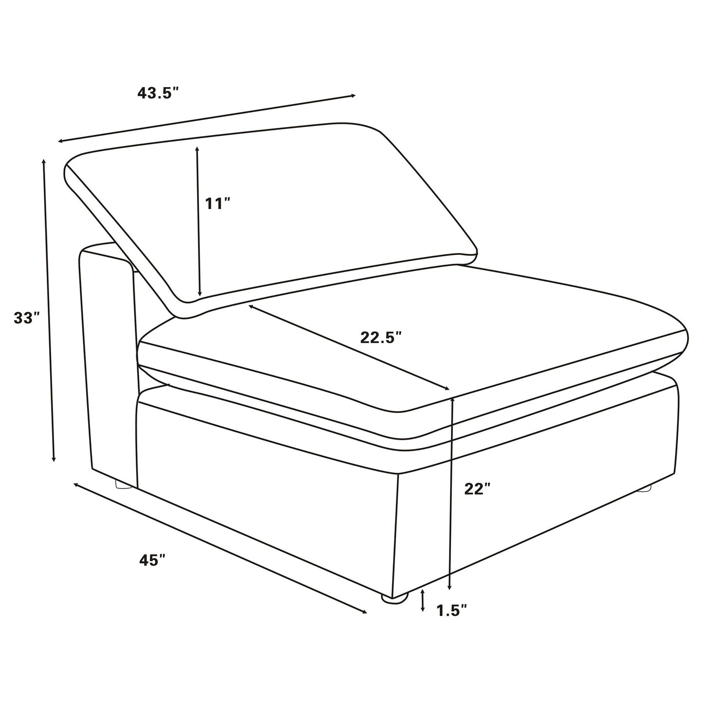 Segoura modular sectional with ottoman, 2-piece living room set HouseOfZazla; schematic on Tampa Home & Garden Store
