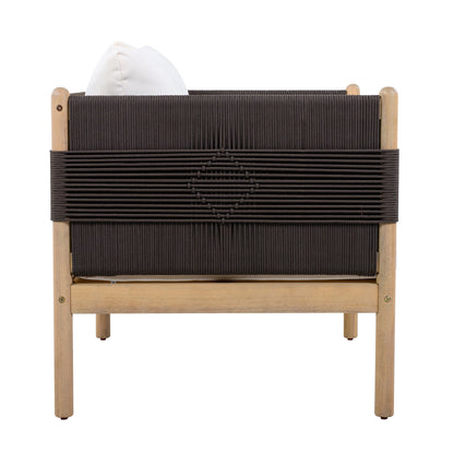 Acacia Loveseat With Diamond Rope And Cushions