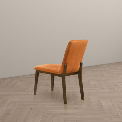 Modern orange dining chair set (2) with solid wood base by HouseOfZazla on Tampa Home & Garden Store