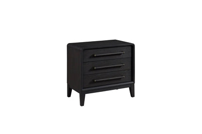 3 Drawer Nightstand With USB Black woodgrain by Unique Piece Furniture, accent nightstand on Tampa Home & Garden Store