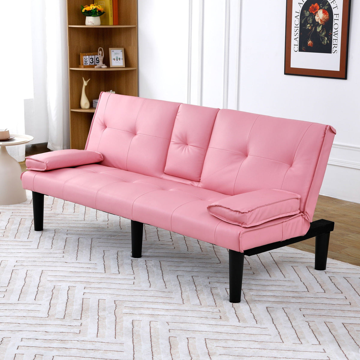 Compact Foldable Sofa Bed and Cup Holder