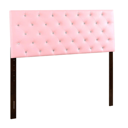 Panel Headboard with Faux Jewel Button Tufting