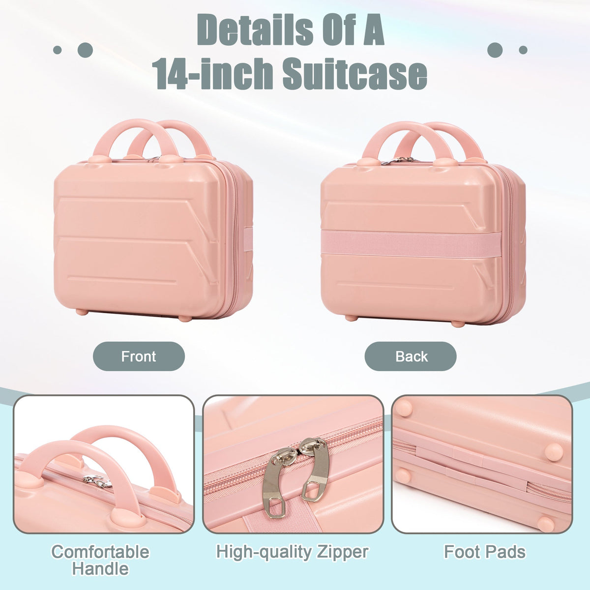 2-Piece pink ABS Spinner Wheel Luggage Set by HouseOfZazla with combination lock on Tampa Home & Garden Store