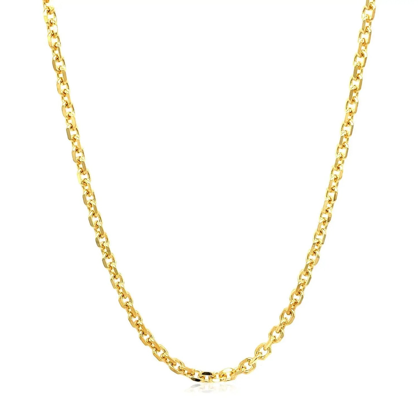 2.6mm 14k yellow gold diamond-cut cable link necklace chain brightly polished by Bids.com on Tampa Home & Garden Store