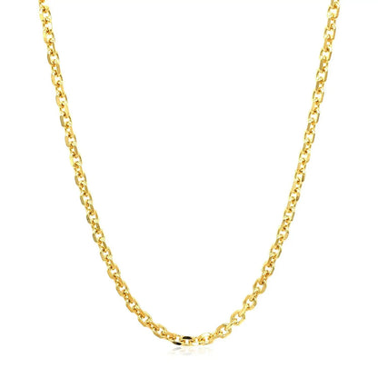 2.6mm 14k yellow gold diamond-cut cable link necklace chain brightly polished by Bids.com on Tampa Home & Garden Store