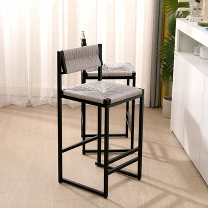 Bar Stools Paper Rope Weave Dining Chairs