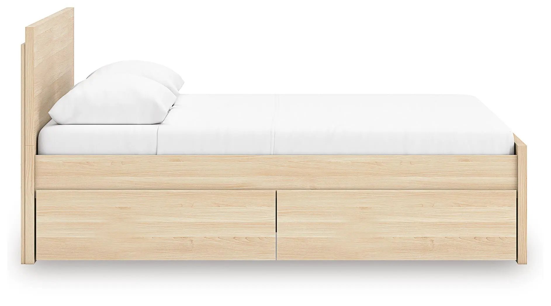 Onita Panel Platform Bed with built-in storage drawers in natural oak; Unique Piece Furniture on Tampa Home & Garden Store