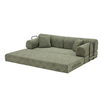 Modern Two Tone Fabric Sofa and Convertible Bed